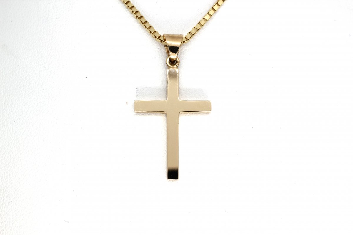 Massief Kruis Smal Geelgoud